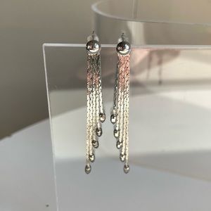 Vintage Sterling Silver Stud Dangle Earrings